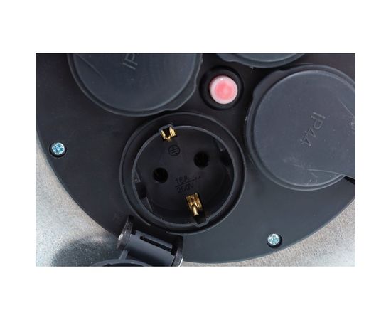 Силовой удлинитель на металл.катушке LUX 54130 К4-Е-30 КГ 3x1.5 30м 16А 4 роз. с з/к, защитой и крышк. IP44 4606400420392 – изображение 7