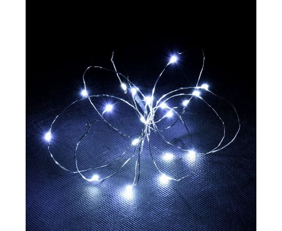 Электрогирлянда VEGAS Нить 20 холодных ламп, серебристый провод, с пультом, дисплей-бокс 55105 – изображение 3