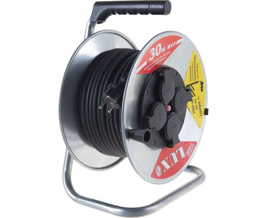 Силовой удлинитель на металл.катушке LUX 54130 К4-Е-30 КГ 3x1.5 30м 16А 4 роз. с з/к, защитой и крышк. IP44 4606400420392 – изображение 11