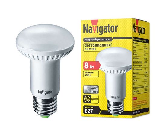 Светодиодная лампа NAVIGATOR 94 138 NLL-R63-8-230-4K-E27 8Вт 4000К 94138 209683 
