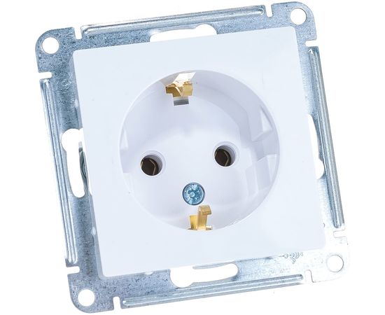 Механизм розетки Schneider Electric 1-м СП ATLAS DESIGN с заземлением 16А белый ATN000143 