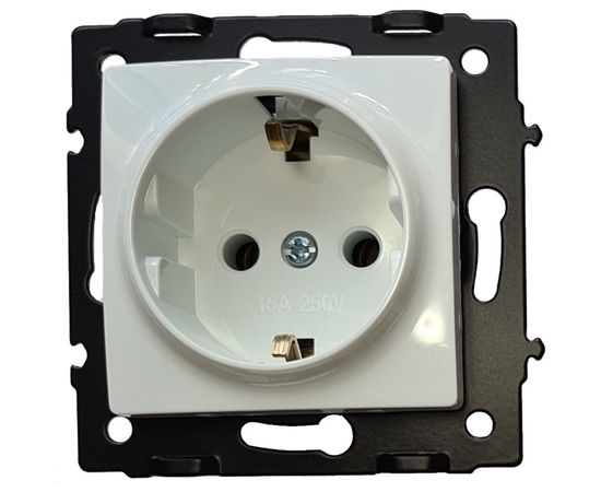 Розетка ECON Камелия 2П+З 16А 250В белая без рамки K004B 