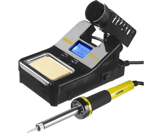 Цифровая паяльная станция с ЖК дисплеем, 160-520C, шаг 10C, 48Вт STAYER PROFI 55370 