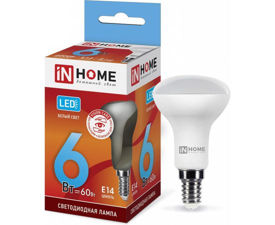 Светодиодная лампа IN HOME LED-R50-VC 6Вт 230В Е14 4000К 480Лм 4690612024264 – изображение 2