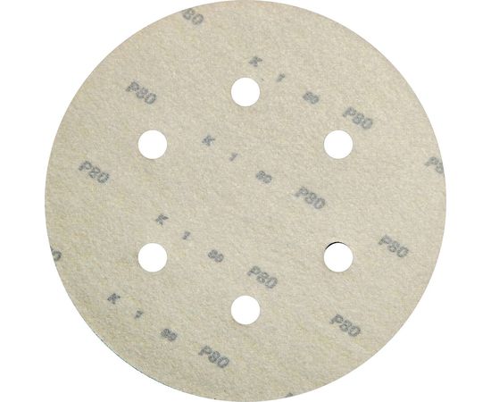 Круг шлифовальный на липучке siaone 1944 (5+1 шт; 150 мм; 6 отверстий; P80) sia Abrasives so6-150-6-080 – изображение 4