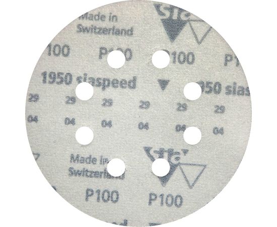 Круг шлифовальный на липучке siaspeed 1950 (5+1 шт; 125 мм; 8 отверстий; P100) sia Abrasives ss6-125-8-100 – изображение 5