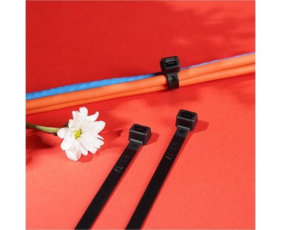 Кабельная нейлоновая хомут-стяжка REXANT 250x7,6 мм, черная, упаковка 100 шт. 07-0253 – изображение 5