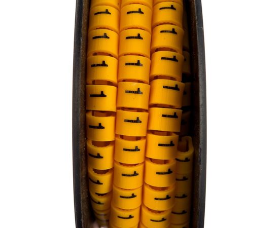 Кабель-маркер STEKKER 1 для провода сеч.6мм, желтый, CBMR60-1 39124 – изображение 4