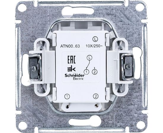 1-клавишный переключатель Schneider Electric AtlasDesign Белый с подсветкой, сх.6а, 10АХ ATN000163 – изображение 2
