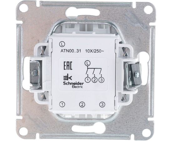 3-клавишный механизм выключателя Schneider Electric ATLAS DESIGN сх.1+1+1 10АХ белый ATN000131 – изображение 5