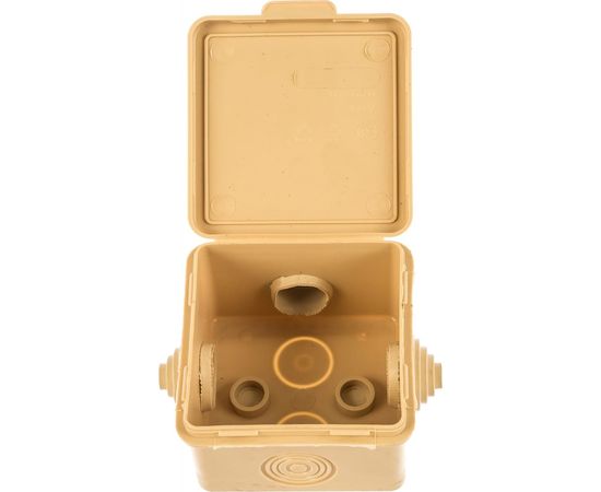 Распаячная коробка TDM ОП 65х65х50мм, крышка, сосна, IP54, 4входа индивидуальный штрихкод SQ1401-0711 – изображение 2