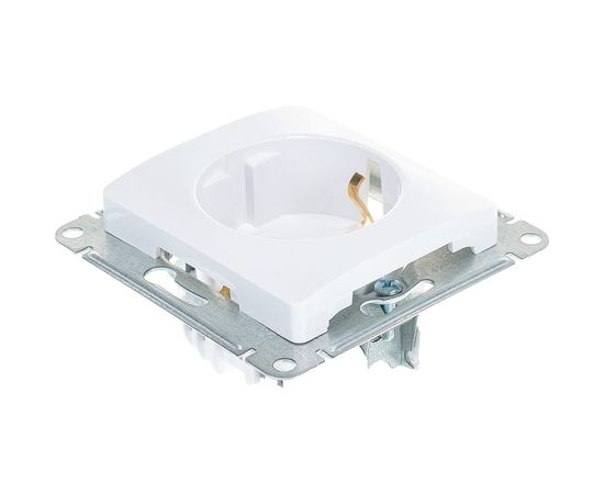 Механизм розетки Schneider Electric 1-м СП Glossa 16А защитные шторки, с заземлением, белый GSL000145 – изображение 4