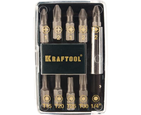 Набор бит с магнитным адаптером Kraftool 26130-H10 – изображение 5