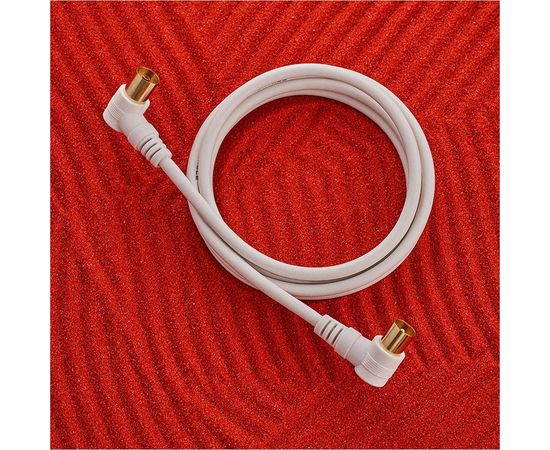 Шнур REXANT ТВ гнездо - ТВ штекер, угловой, длина 1,5 метра, белый 18-0022 – изображение 4