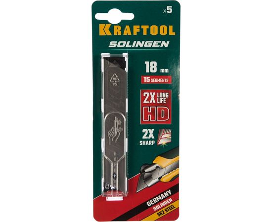 Лезвия сегментированные сменные SOLINGEN (5 шт; 18 мм; 15 сегментов) Kraftool 09606-18-S5_z02 – изображение 3
