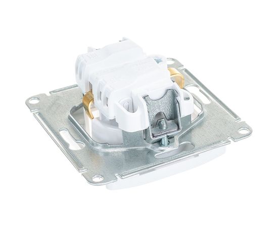 Механизм розетки Schneider Electric 1-м СП Glossa 16А защитные шторки, с заземлением, белый GSL000145 – изображение 3