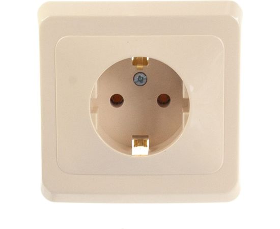 Розетка Schneider Electric 1-м СП Этюд 16А с заземлением, кремовая PC16-003K – изображение 2