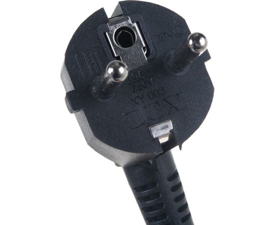Сетевой шнур с вилкой Lux V3 ПВС 3x0.75 мм 1.5 м черный 4606400001362 – изображение 2