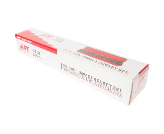 Набор шестигранных ударных торцевых головок 1/2 10-24мм 10шт JTC-J410M:2231 – изображение 2
