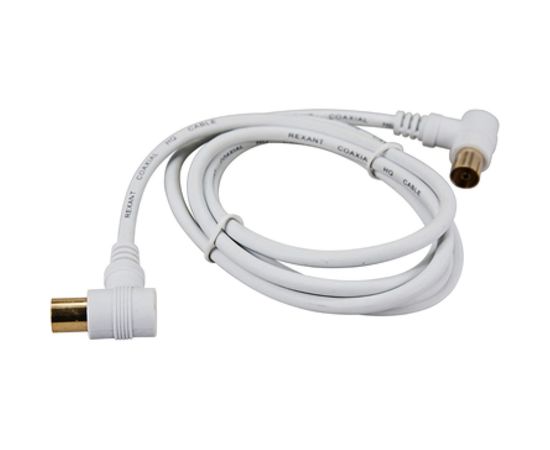 Шнур REXANT ТВ гнездо - ТВ штекер, угловой, длина 1,5 метра, белый 18-0022 – изображение 8