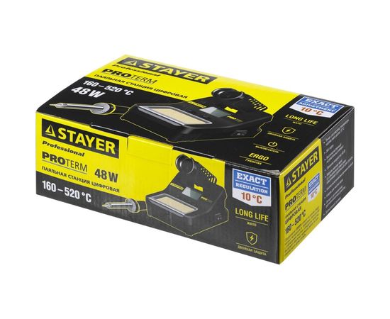 Цифровая паяльная станция с ЖК дисплеем, 160-520C, шаг 10C, 48Вт STAYER PROFI 55370 – изображение 2
