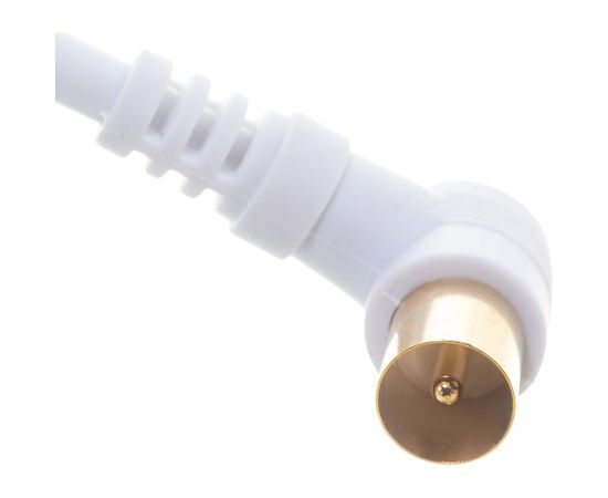 Шнур REXANT ТВ гнездо - ТВ штекер, угловой, длина 1,5 метра, белый 18-0022 – изображение 3