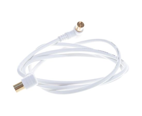 Шнур REXANT ТВ гнездо - ТВ штекер, угловой, длина 1,5 метра, белый 18-0022 – изображение 2