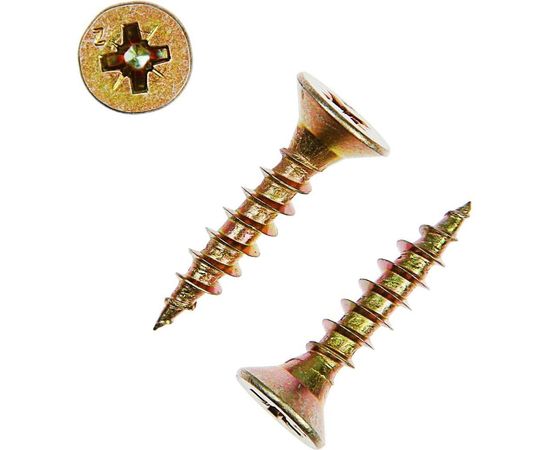 Универсальный саморез Tech-Krep 25х5,0 мм 200 шт желтый, коробка с окном 102259 