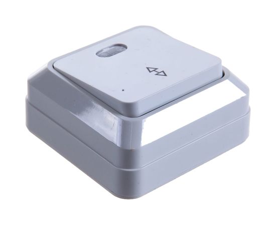 Выключатель UNIVersal Олимп 1 клавиша, проходной с подсветкой, белый О0125 