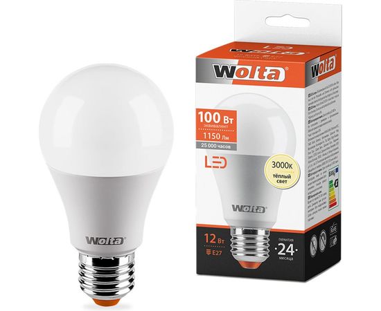 Лампа Wolta 12 Вт LED, 3000K, 25Y60BL12E27 