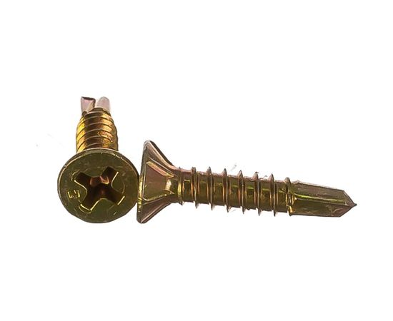 Оконные саморезы с буром 3.9х19, 500шт желтые - ведро Tech-Krep 116807 