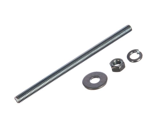 Шпилька DIN976 М6x100 ЕВРОПАРТНЕР в комплекте гайки DIN934 шайбы DIN 9021 и DIN127 2 шт. 12 0603 2 
