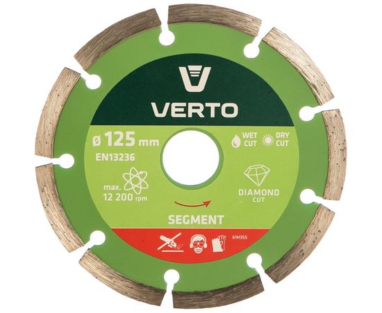 Диск алмазный сегментный 125x22.2 мм VERTO 61H3S5 