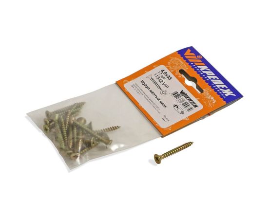 Шуруп VIPкрепеж желтый цинк 4,0х35 17шт 11342 VIP 