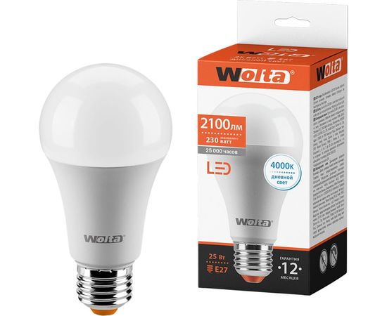 Светодиодная лампа Wolta 25Вт 4000К E27 25S67BL25E27 
