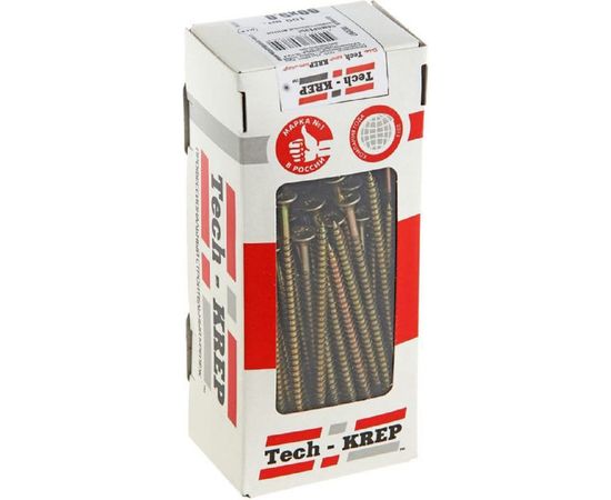 Универсальный саморез Tech-Krep 90х5,0 мм 100 шт желтый, коробка с окном 102267 – изображение 2