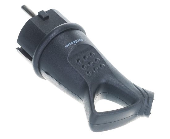 Угловая однофазная вилка с ушком, каучук UNIVersal 0003 – изображение 3