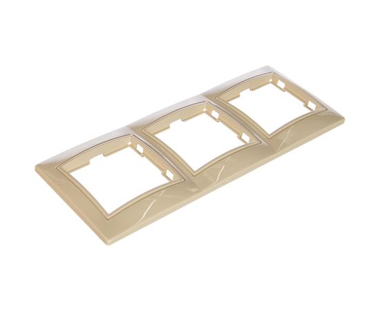 Горизонтальная 3-х местная рамка UNIVersal Севиль слоновая кость ivory Б-С0045 – изображение 2