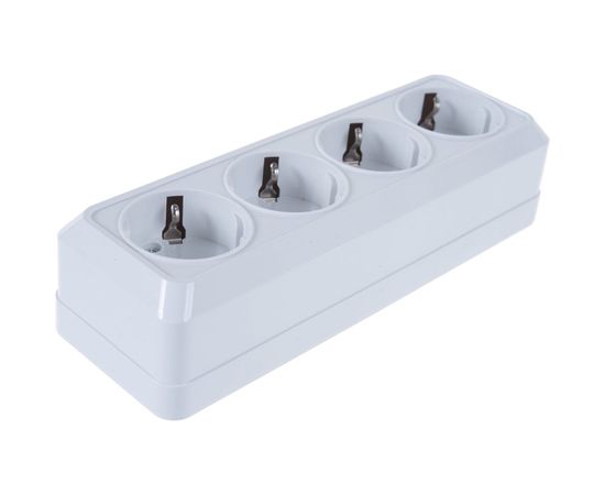 Розетка UNIVersal Олимп 4-ая с/з белая 1163 – изображение 3