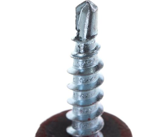 Кровельный саморез Tech-Krep КР сверло 4,8х28 RAL-3011 тёмно-красный 60 шт, коробка с ок 112029 – изображение 3