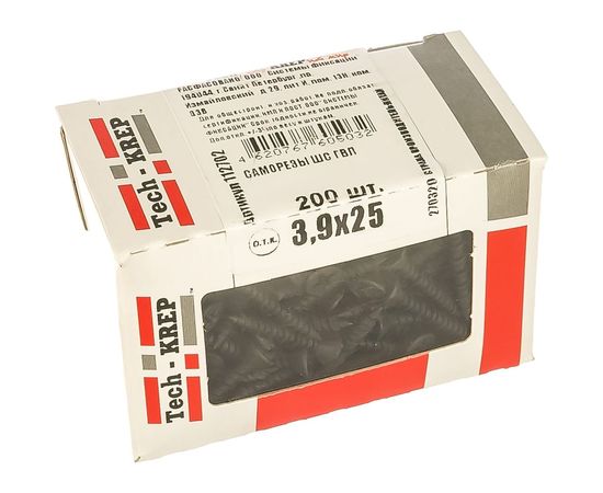 Саморез ШС ГВЛ Tech-Krep 3,9х25 200 шт, коробка с окном 112702 – изображение 2