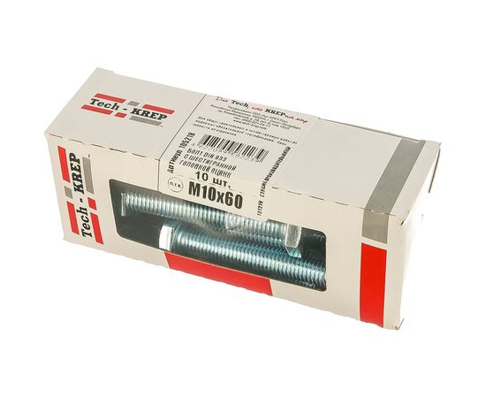 Болт DIN 933 с шестигранной головкой, оцинкованный М10х60, 10шт - коробка Tech-Krep 105218 – изображение 2