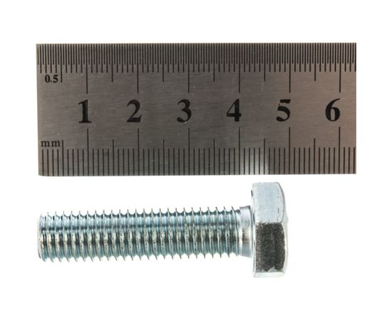 Болт DIN 933 с шестигранной головкой, оцинкованный М10х40, 15шт - коробка Tech-Krep 105216 – изображение 2