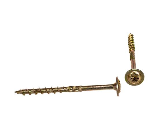 Универсальный саморез ГОСКРЕП конструкц. 6,0 x 80 желт., пресс шайба TX30 8 шт 14-0016780 – изображение 3