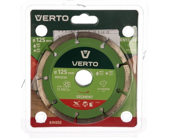 Диск алмазный сегментный 125x22.2 мм VERTO 61H3S5 – изображение 2