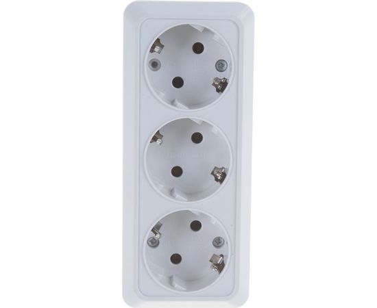 Розетка UNIVersal Олимп 3-ая с/з белая 1161 – изображение 4