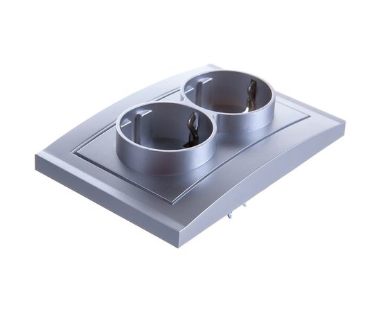 Двухместная розетка UNIVersal Бриллиант с/з серебро 7949780 – изображение 2