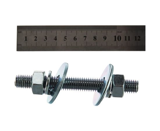 Шпилька ЕВРОПАРТНЕР DIN976, М12x100, в комплекте гайки DIN934, шайбы DIN 9021 и DIN127, 2 шт. 12 0627 2 – изображение 3
