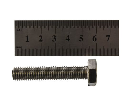 Болт с шестигранной головкой, с полной резьбой ЕВРОПАРТНЕР DIN 933 нержав. сталь, 10х50 мм, 2 шт. G2 1050 1 – изображение 2