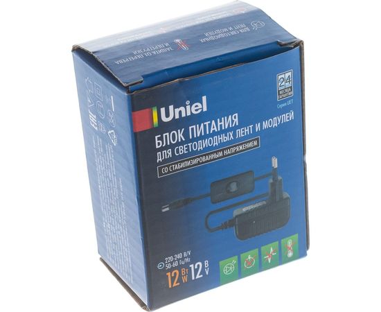 Блок питания для светодиодов с вилкой Uniel UET-VPA-012A20, 12 Вт, 12В, IP20 6313 – изображение 2